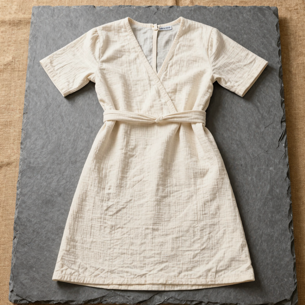 Structured Muslin Wrap Dress