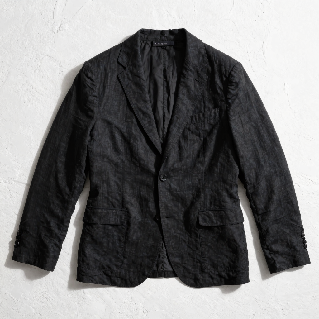 Minimalist Black Linen Blazer