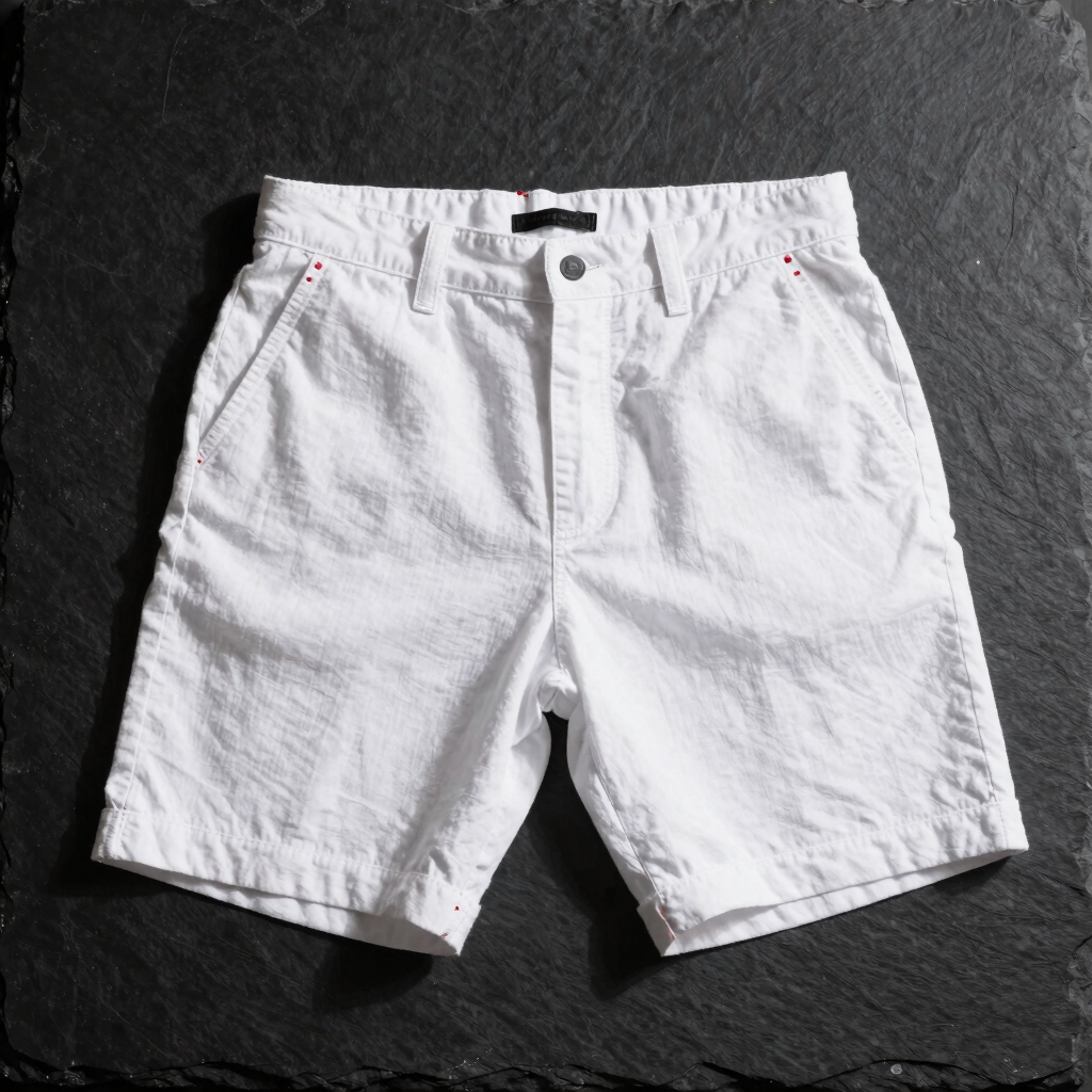 Crimson Stitch Linen Short