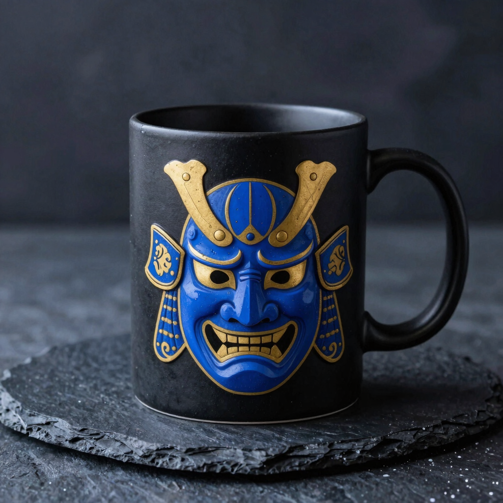 Neon Cyber Samurai Mug