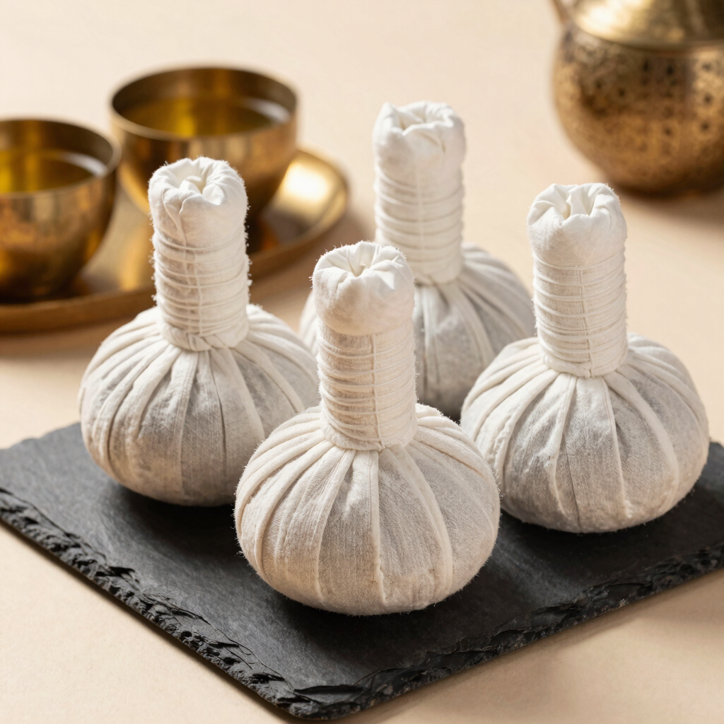 Warm Herbal Potli Poultice Therapy