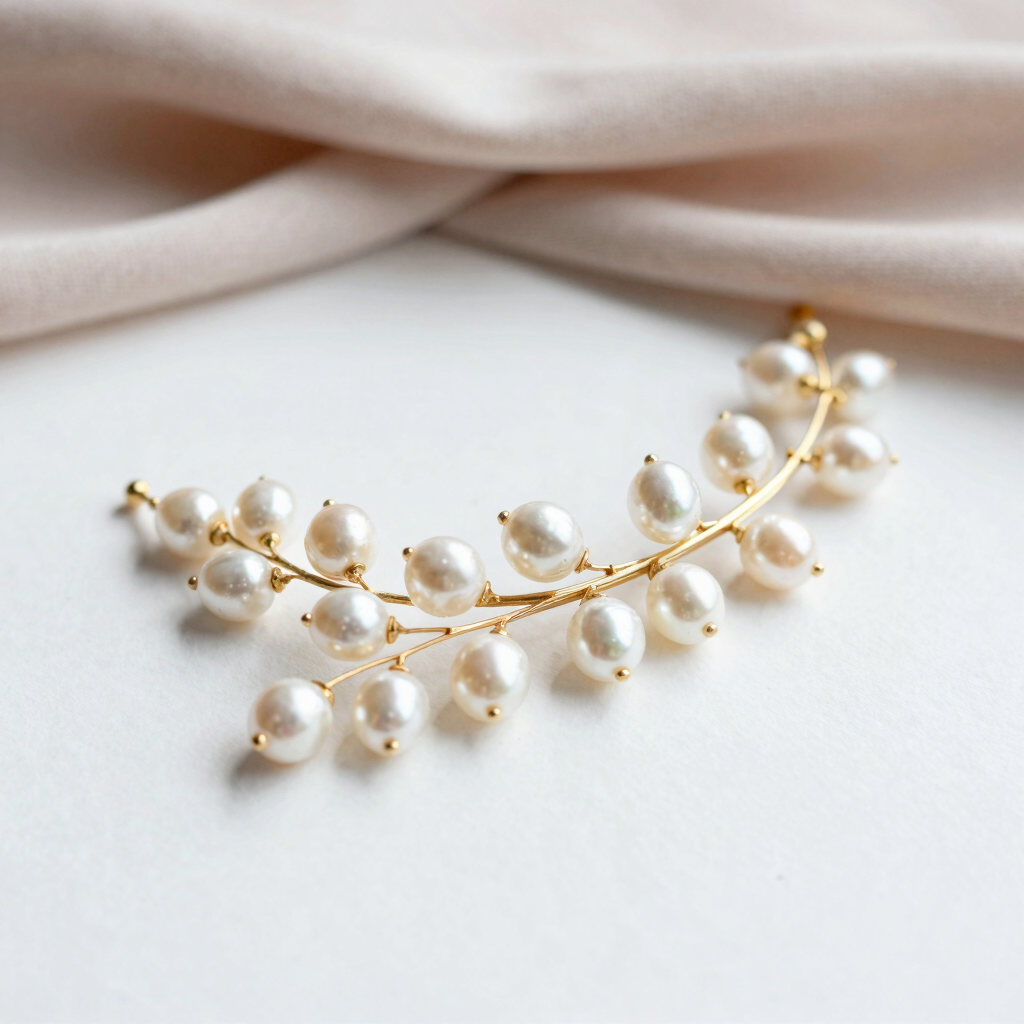 Delicate Pearl Wedding Headpiece