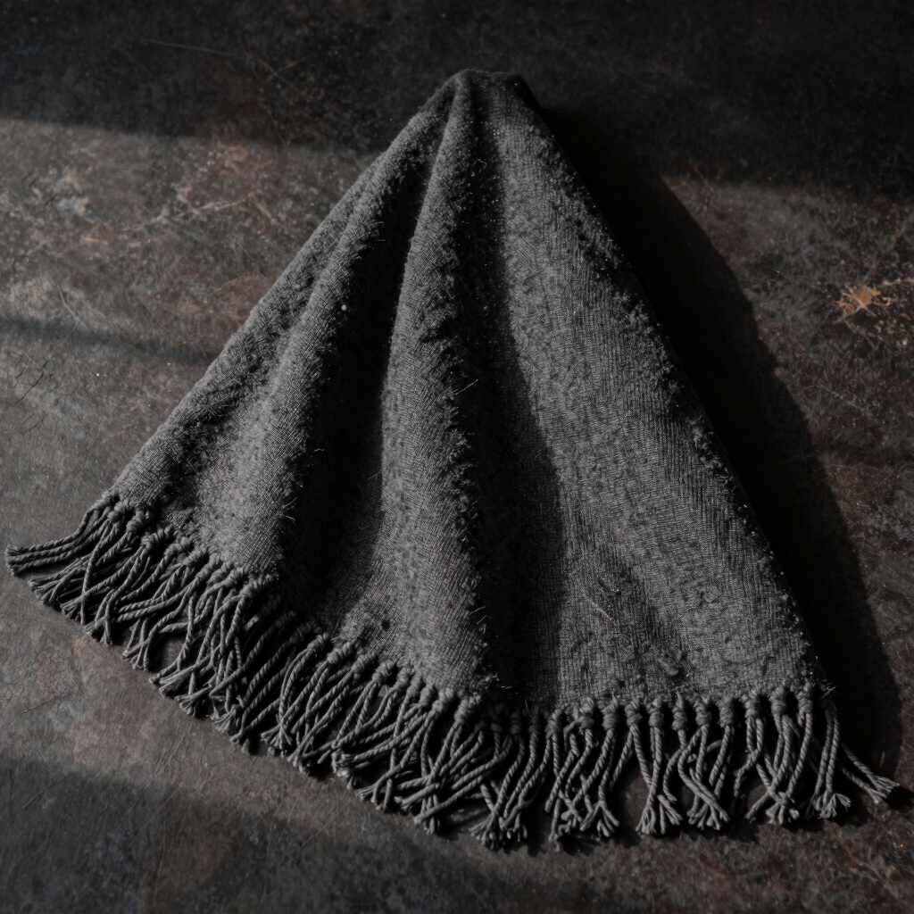 Charcoal Slub Fringe Throw