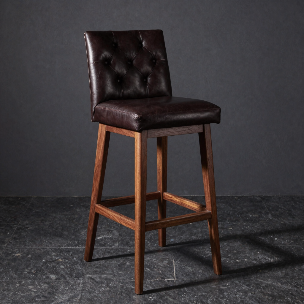 The Crosby Tufted High-Back Stool