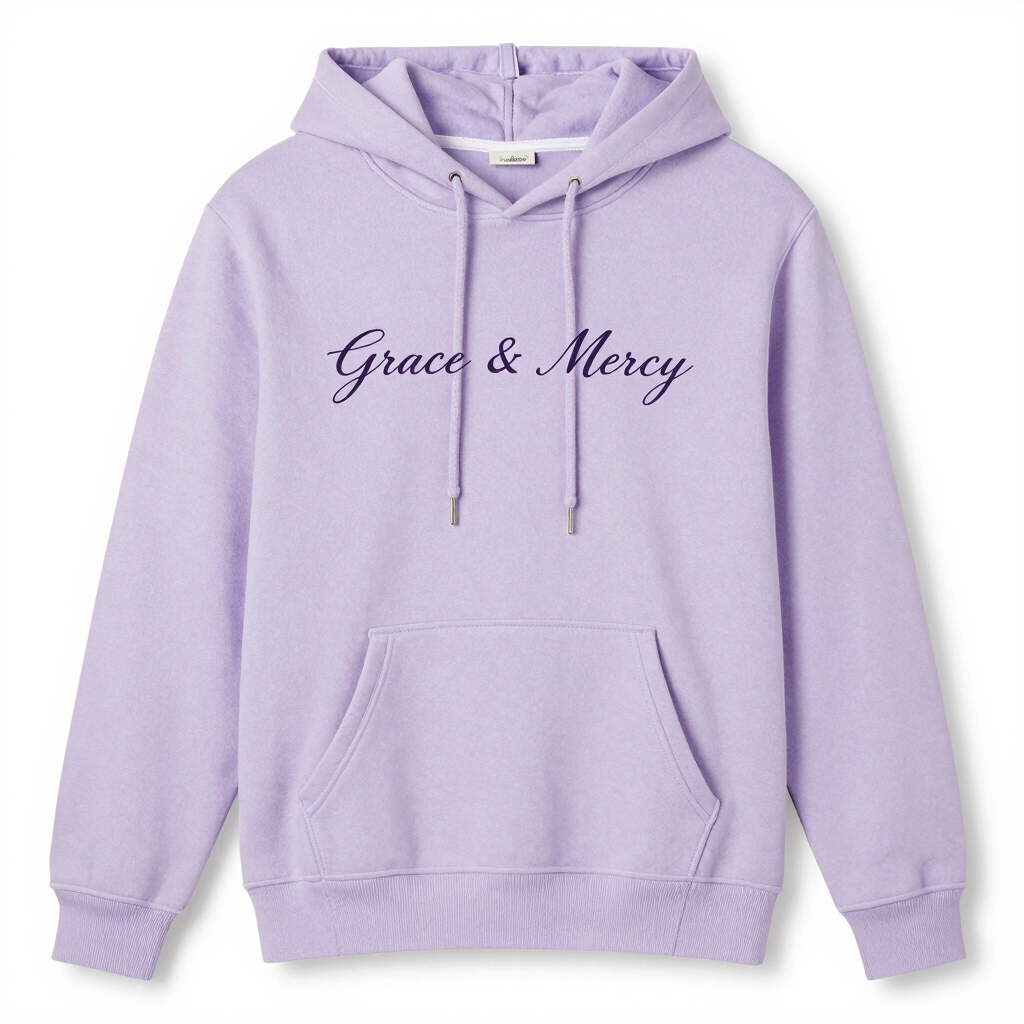 Grace & Mercy Women's Hoodie - Lavender Christian Faith Apparel