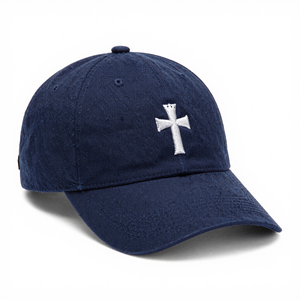 Cross & Crown Dad Hat - Navy Blue Christian Apparel
