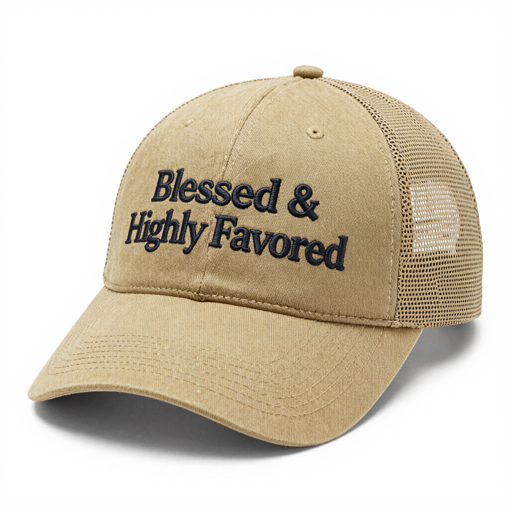 Blessed & Highly Favored Trucker Cap - Christian Faith