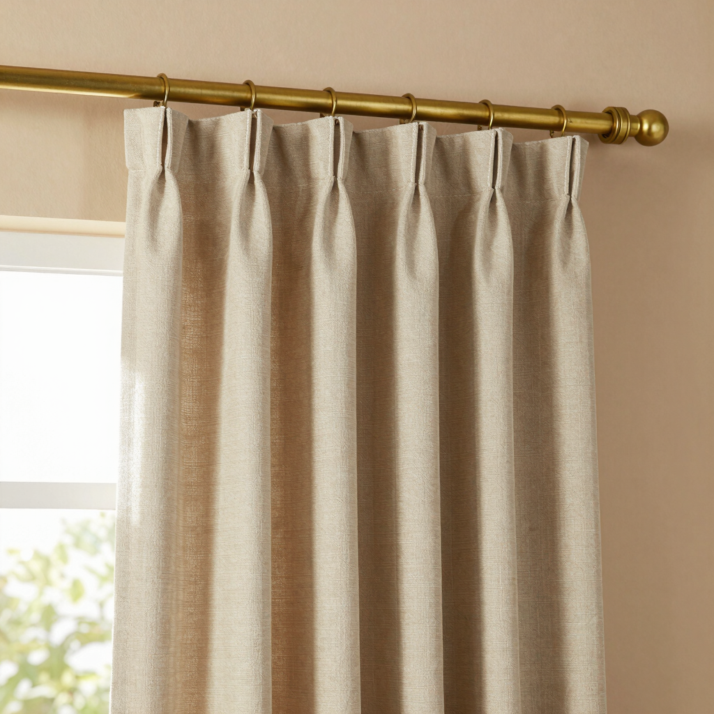 Oatmeal Canvas Blackout Grommet Curtains