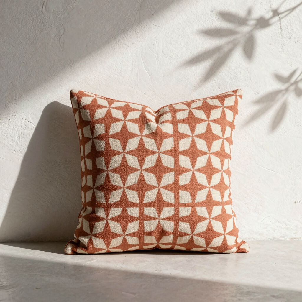 Geo-Block Printed Cushion Cover