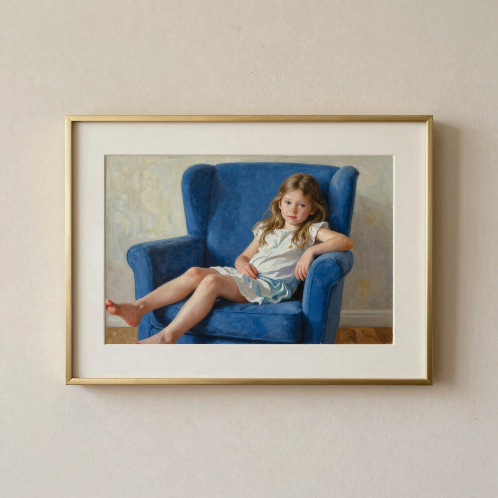 Mary Cassatt - Blue Armchair Horizon Canvas