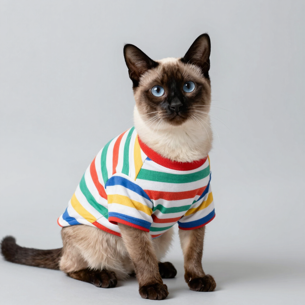 Camiseta de Algodón Rayas Felices