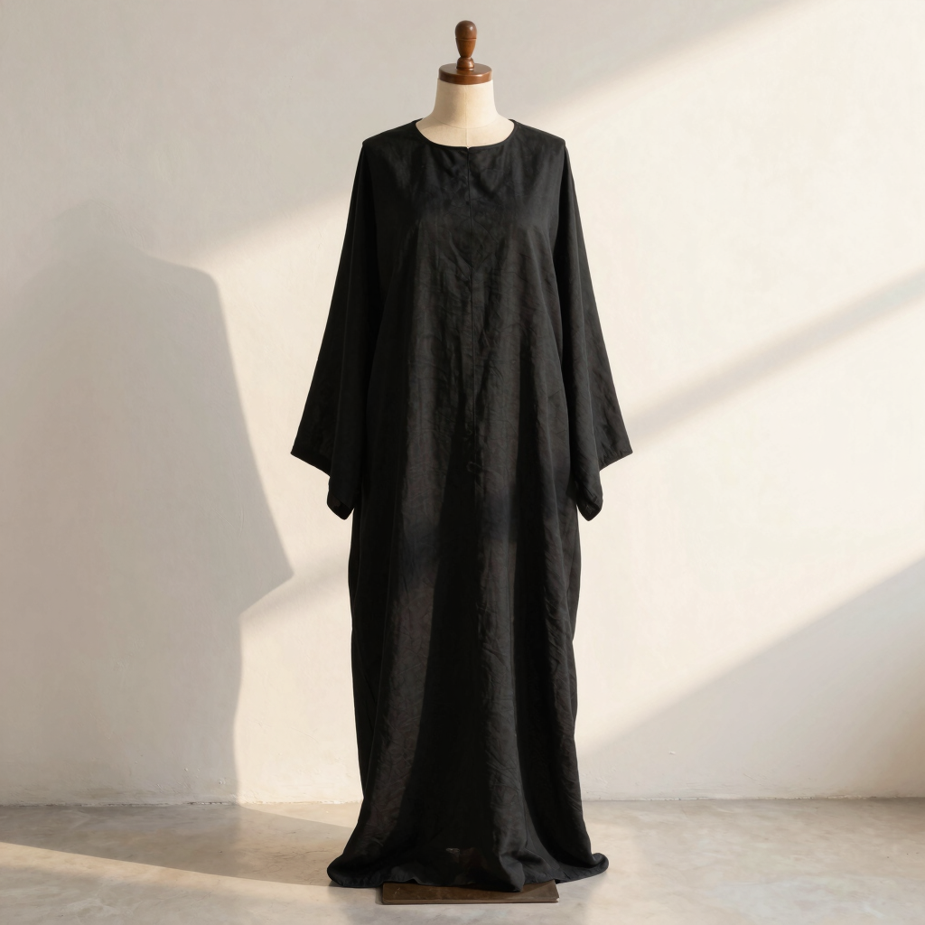 Linen-Blend Drape Abaya