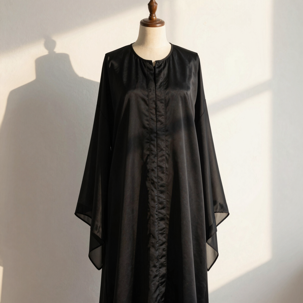 Silk-Blend Organza Layered Abaya