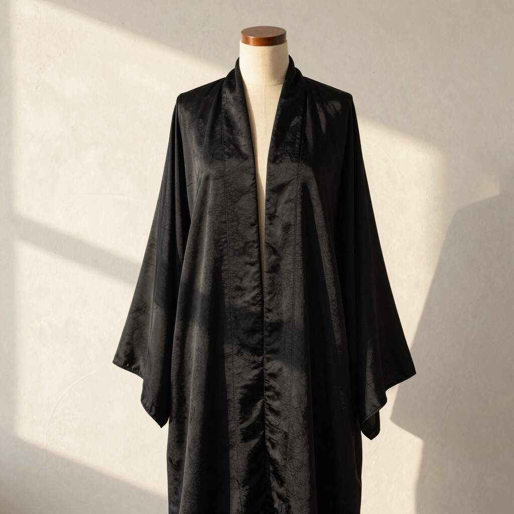 Raw Silk Textured Abaya