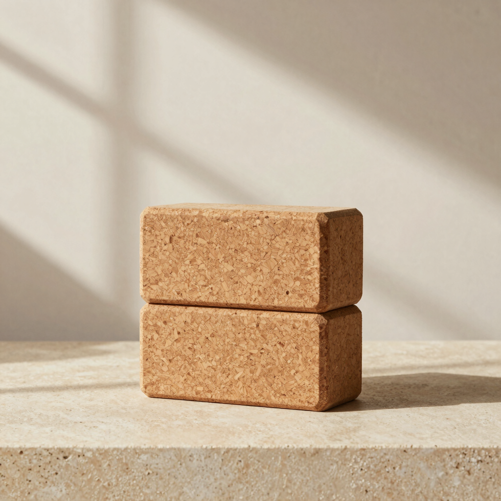 Sculpted Cork Yoga Block Pair