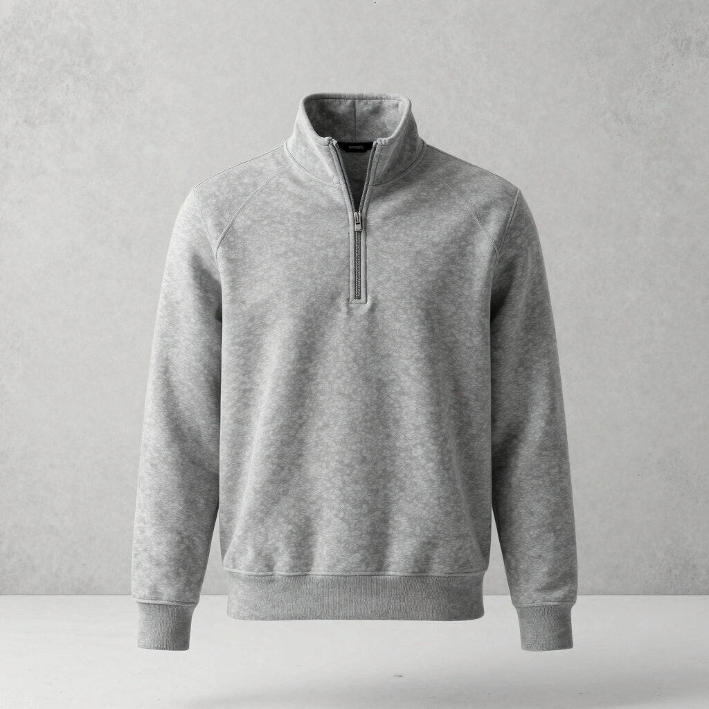 ZIP SWEATSHIRT IN ASH GREY