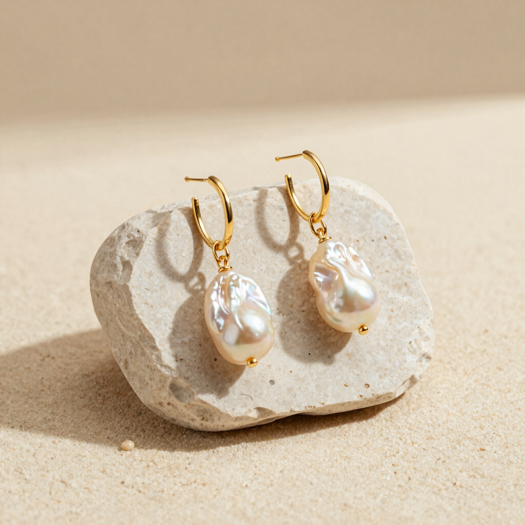 Celeste Baroque Pearl Drop Earrings
