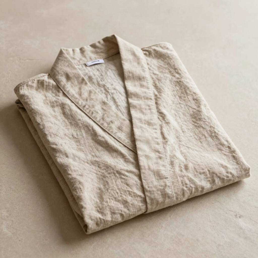 Ribbed Linen Lounge Kimono