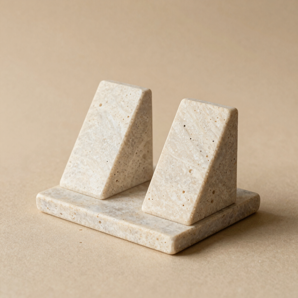 Sculptural Travertine Bookends