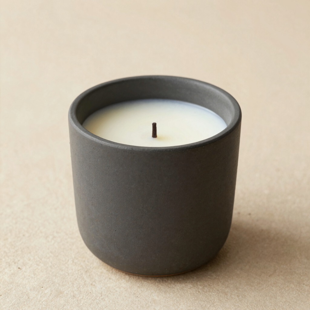Pure Soy Wax Candle in Charcoal Ceramic