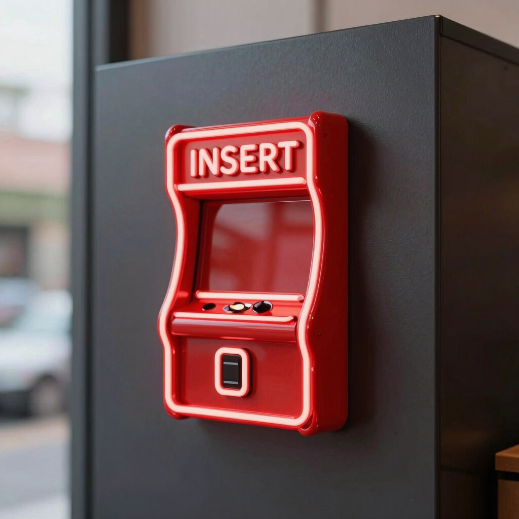 Neon Insert Coin Decal