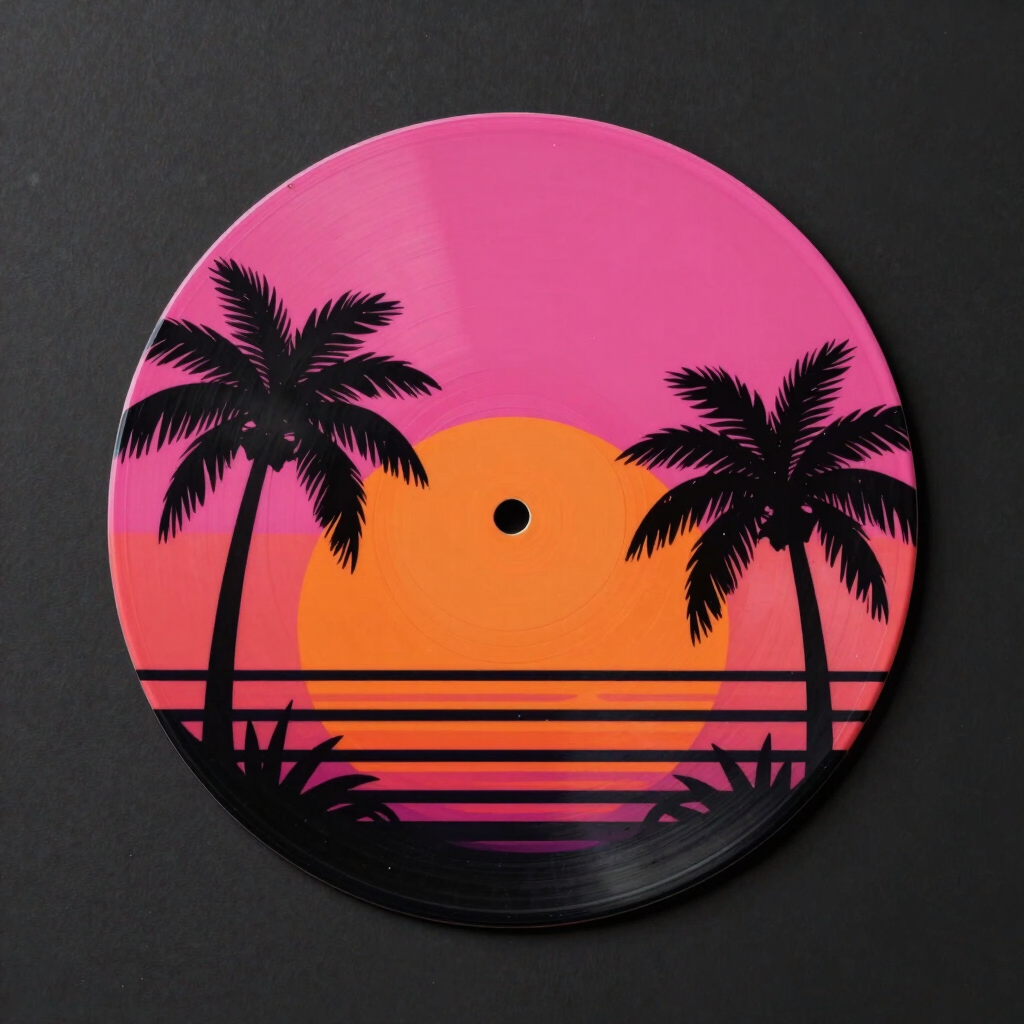 Neon Synthwave Sunset Decal