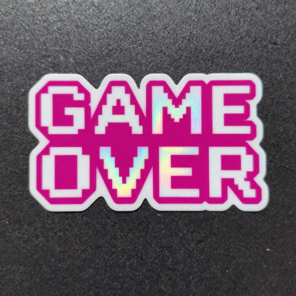Holographic Game Over Sticker