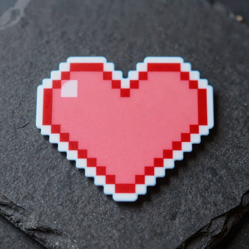 Retro Pixel Heart Sticker