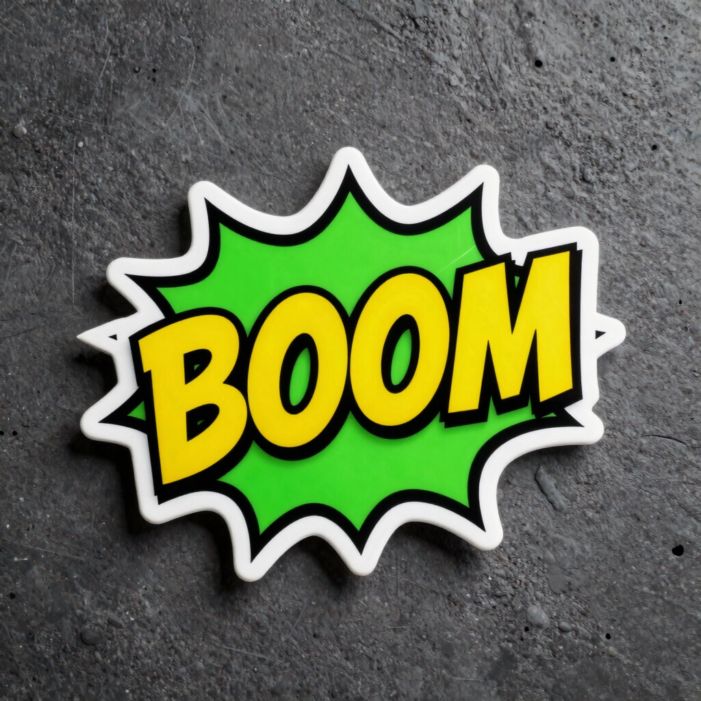 Comic Book Boom Exploding Sticker