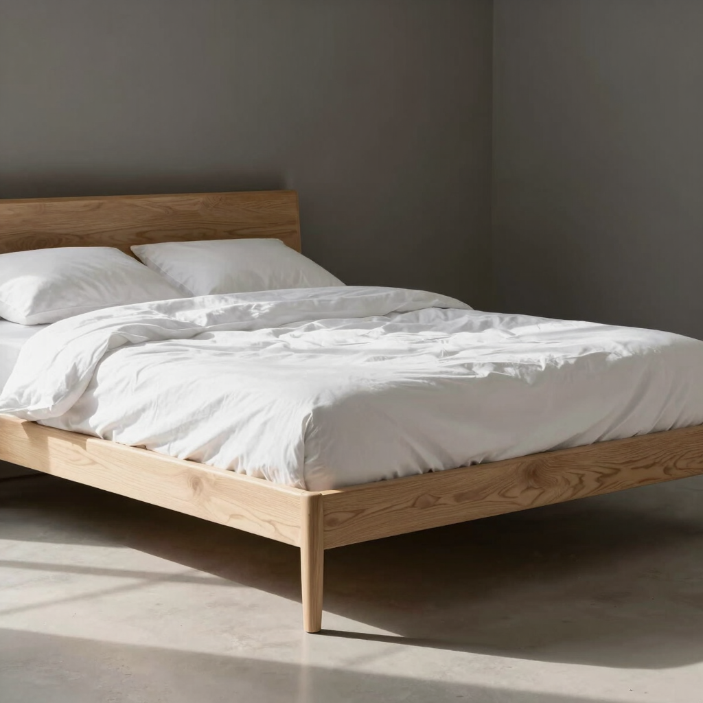 The Arden Oak Floating Bed Frame