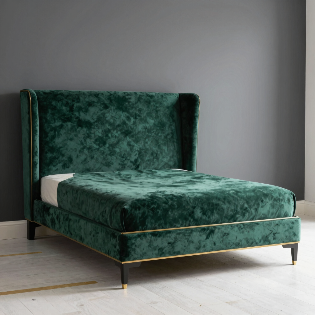 The Aurelia Velvet Wingback Bed