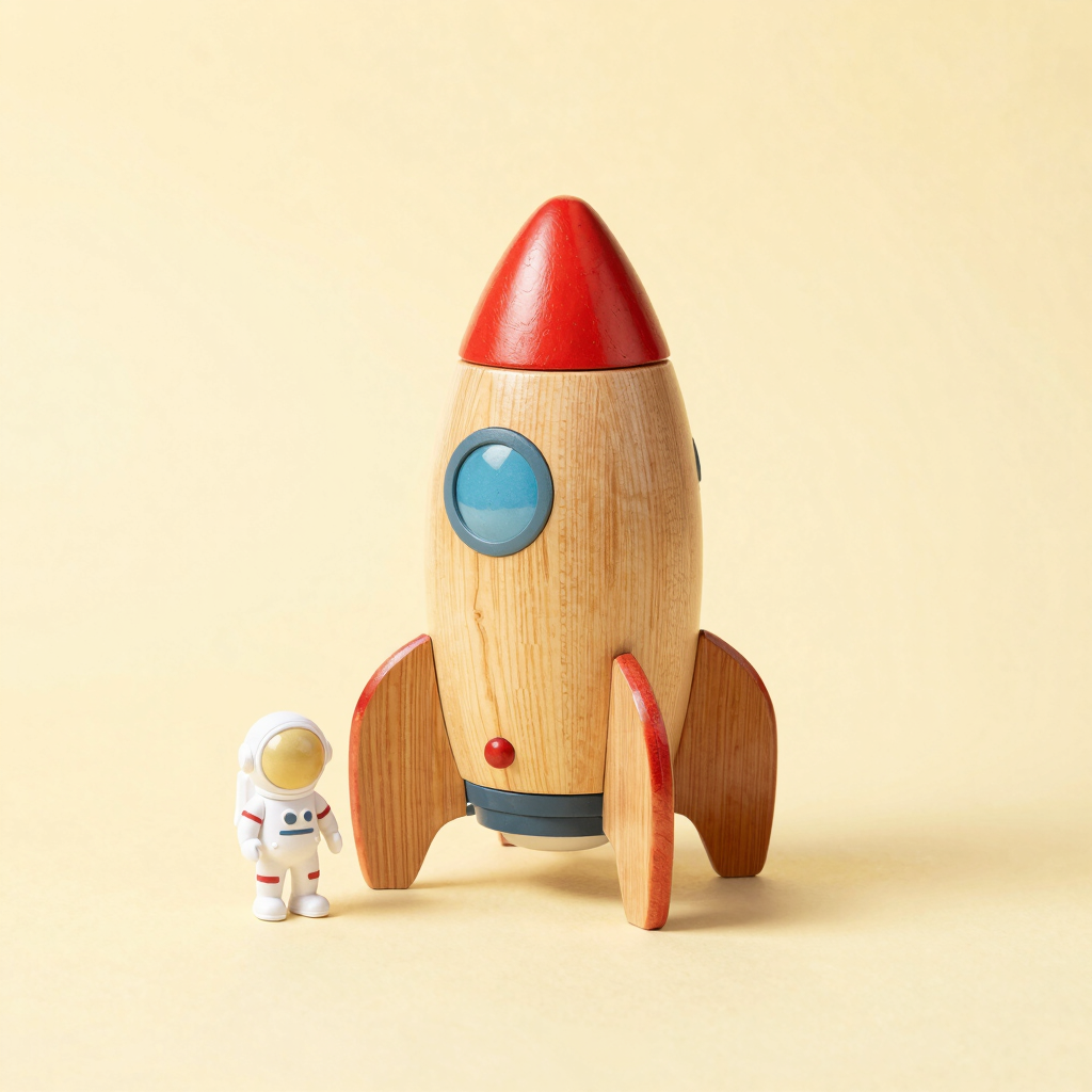 Cosmic Explorer Wooden Rocket