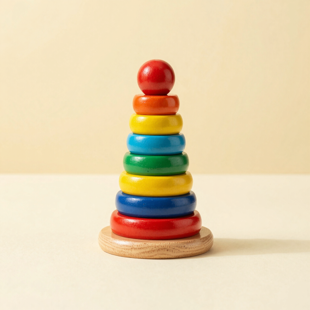 Rainbow Wooden Stacking Rings