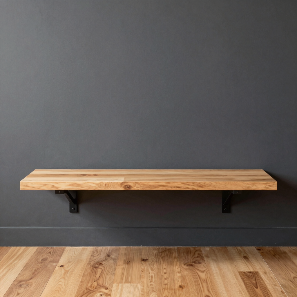 Floating Oak Wall Ledger Shelf