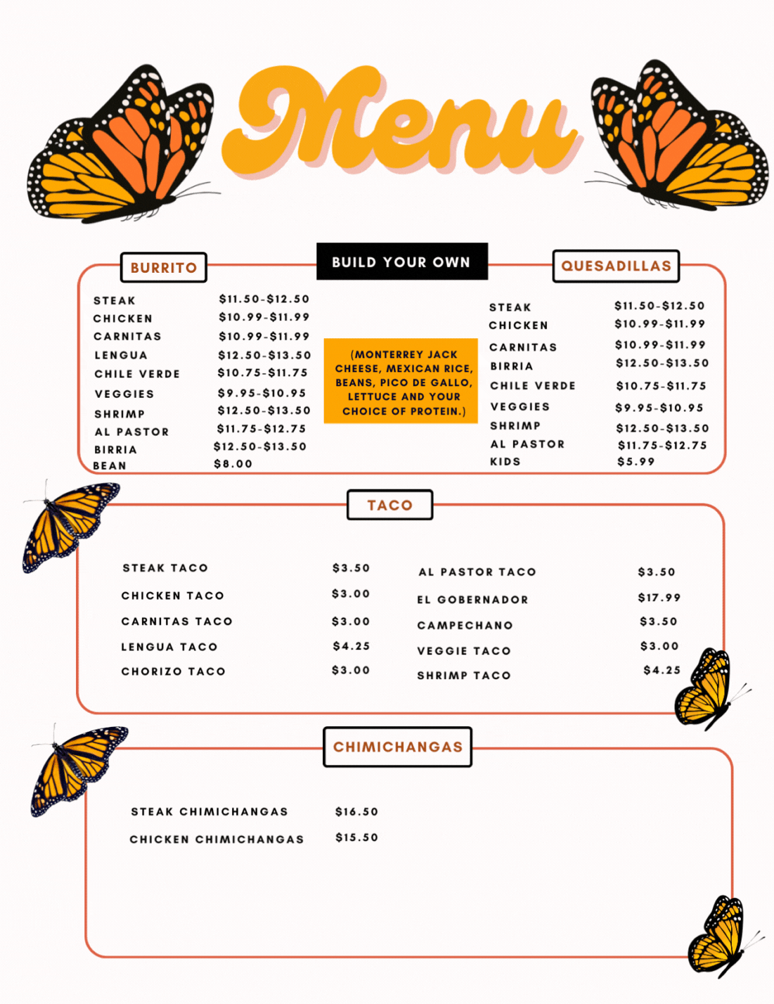 Menu-mexican-food-monarca-taqueria-waltham