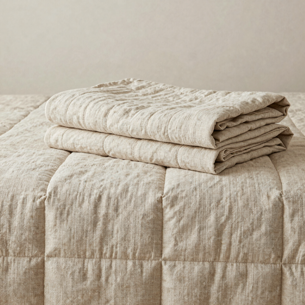 Raw Linen Bed Quilt