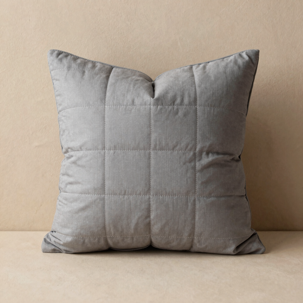 Ash Grey Quilted Pillow