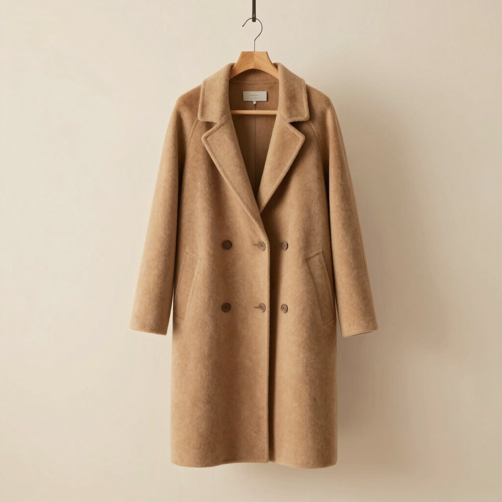Manteau Long Laine Sable
