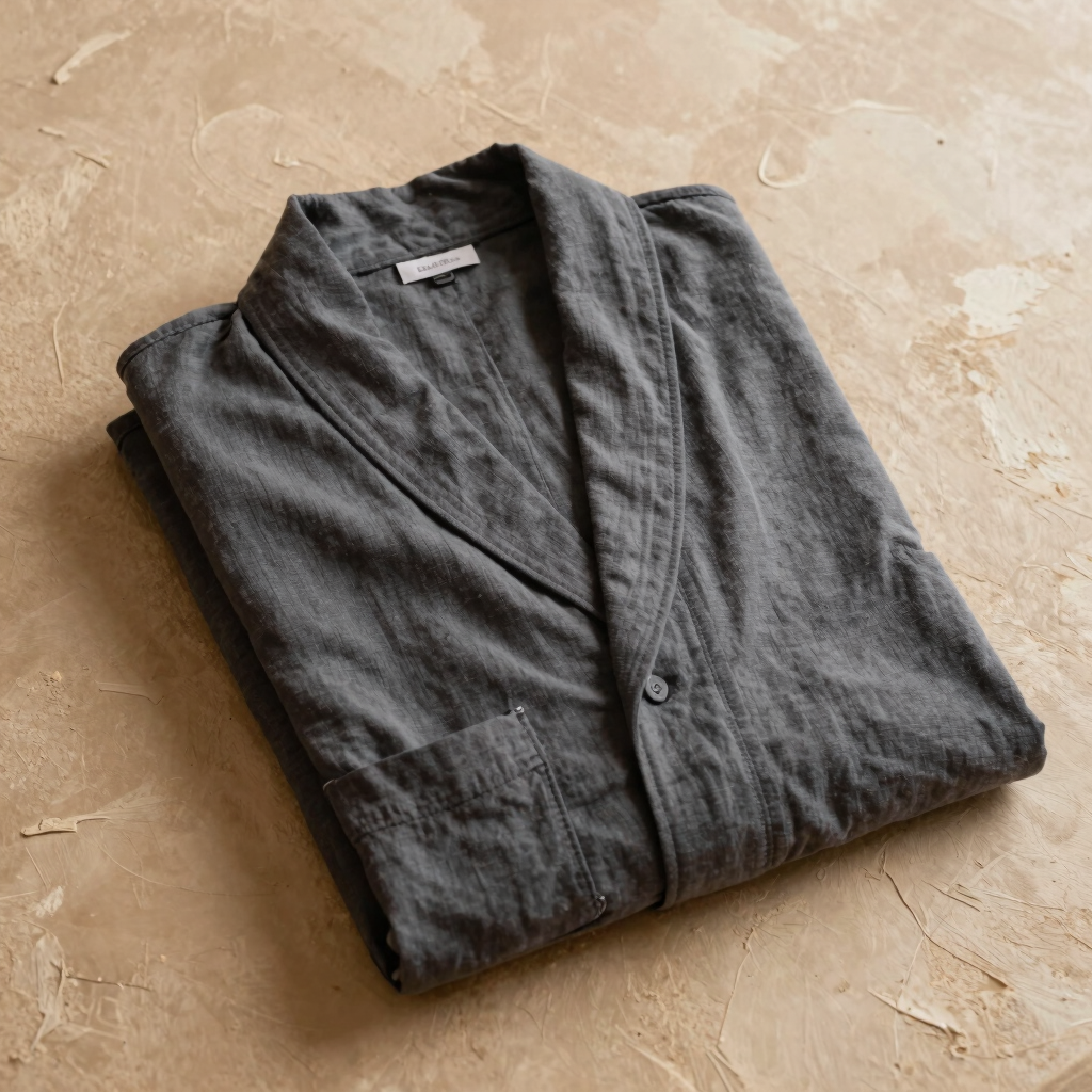 Raw Edge Linen Lounge Robe
