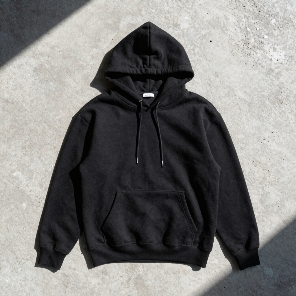 Core Black Terry Hoodie