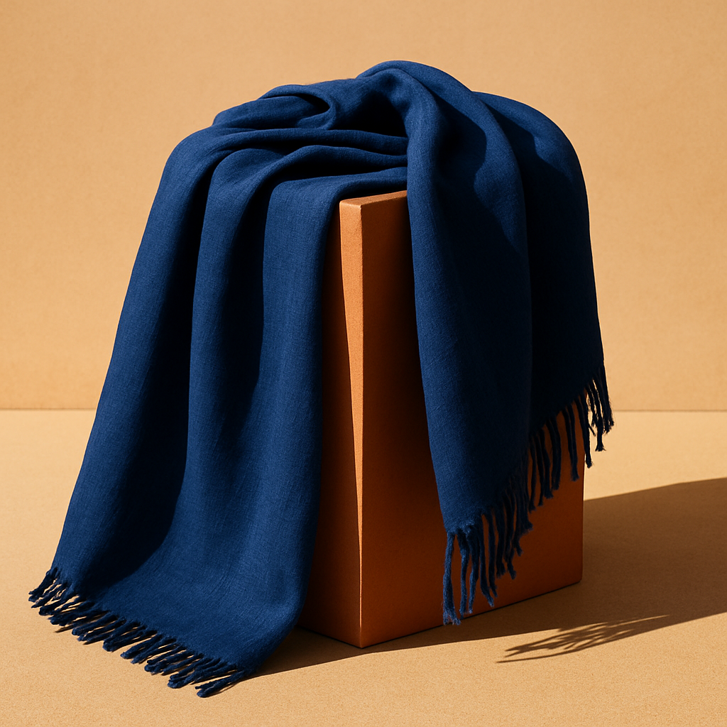 Châle en Coton Indigo Naturel
