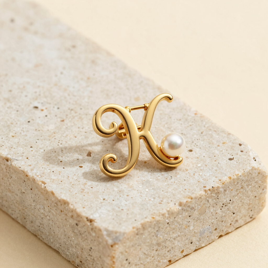Signature BJ Brooch Gold