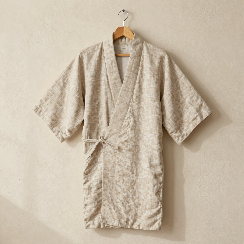 Oatmeal Linen Lounge Kimono
