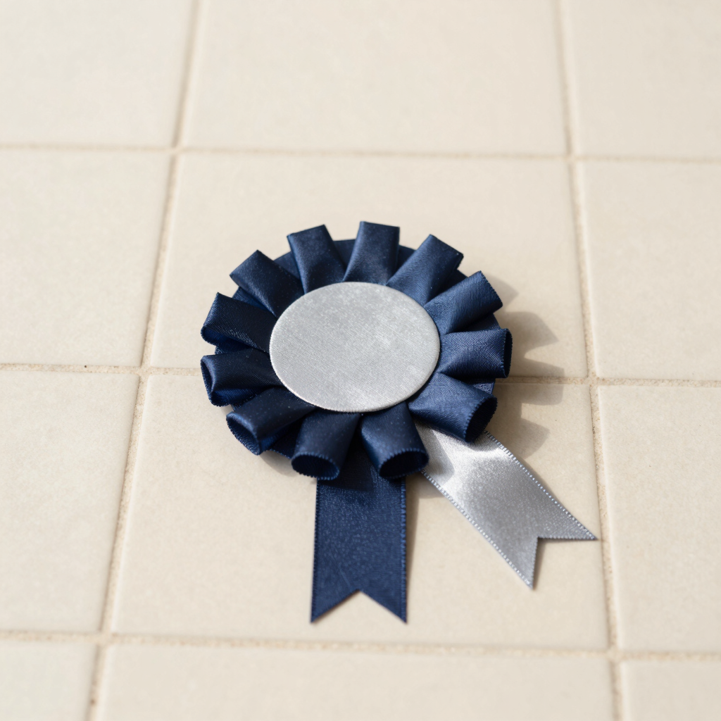 Celestial Navy Silk Rosette