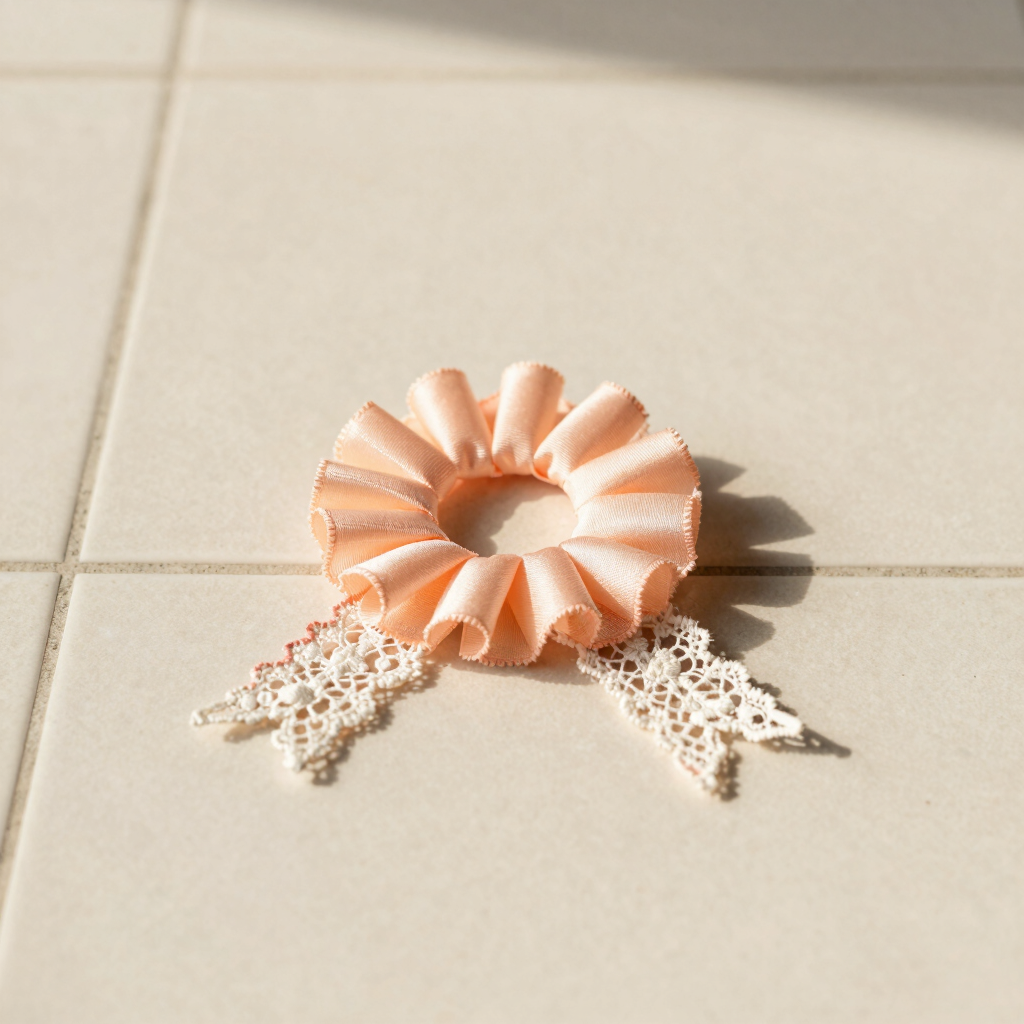 Peach Fluff Lace Rosette