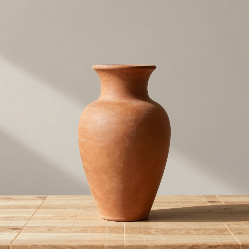 Terracotta Spatial Pedestal Vase