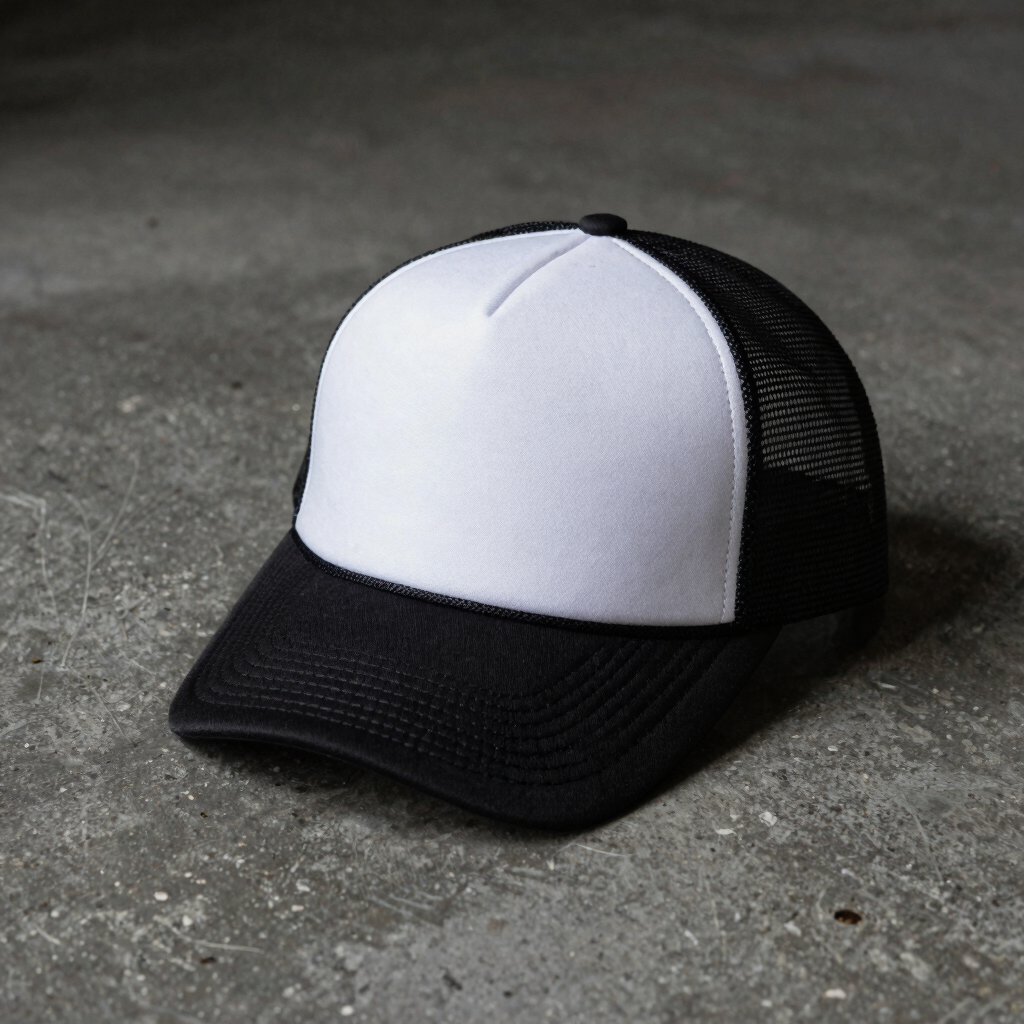 Gorra Trucker de Poliéster Frente Blanco