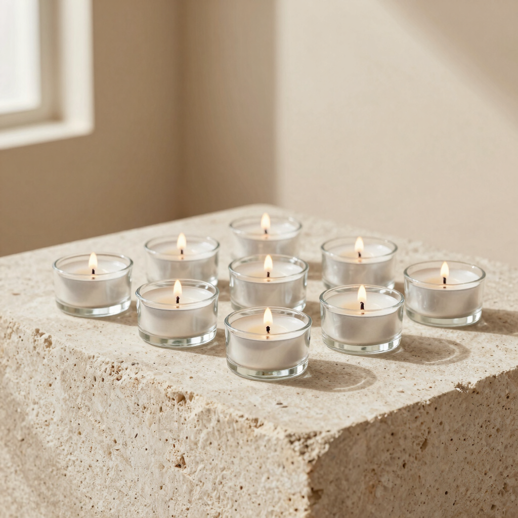 Velas de Té en Copas de Vidrio