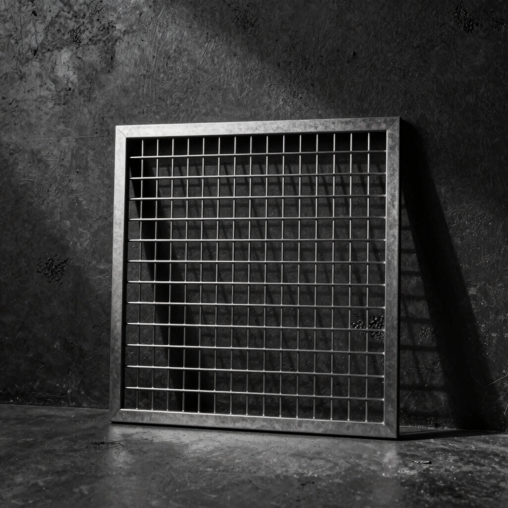 Industrial Grid Metal Poster