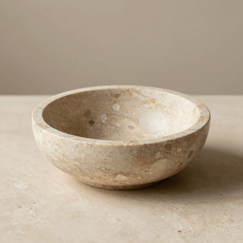 Honed Travertine Catchall Bowl
